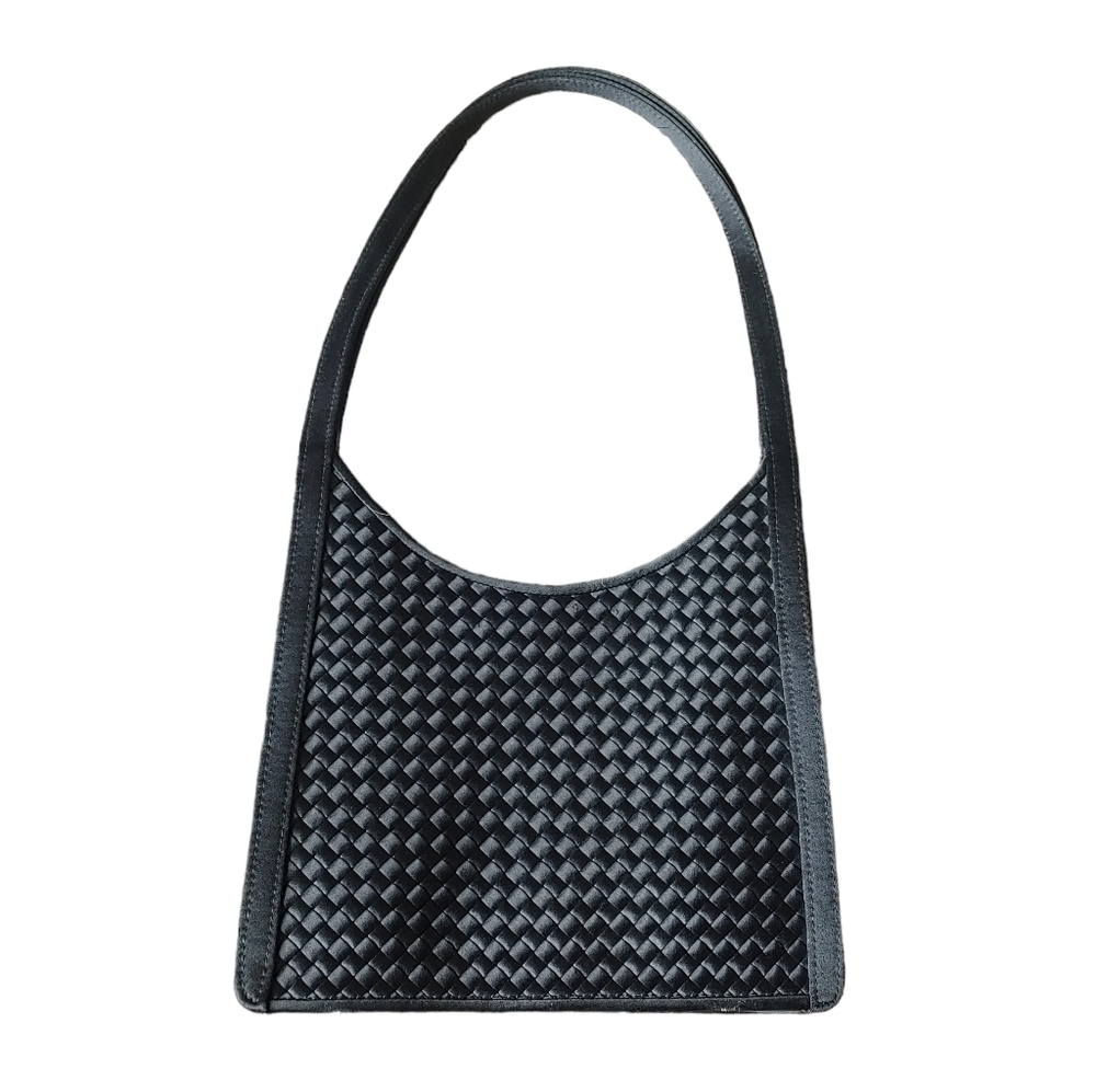 Y2k Black Woven Franchi Square Handbag Shoulder Bag
